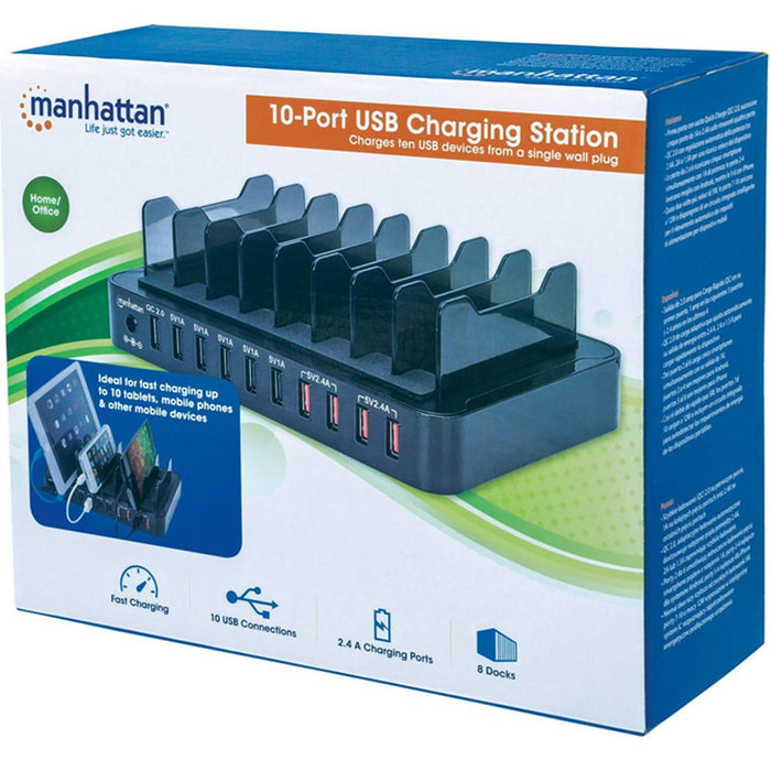 Estacion de Carga MANHATTAN 10 Puertos USB 2.0 Carga Rapida 180009