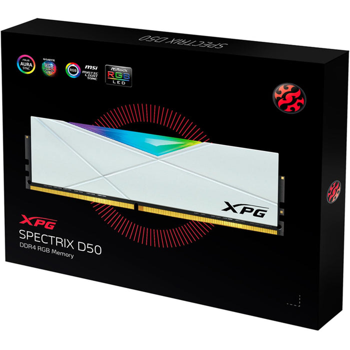 Memoria RAM DDR4 32GB 4133MHz XPG SPECTRIX D50 2x16GB 1.4V RGB Blanco AX4U413316G19J-DW50