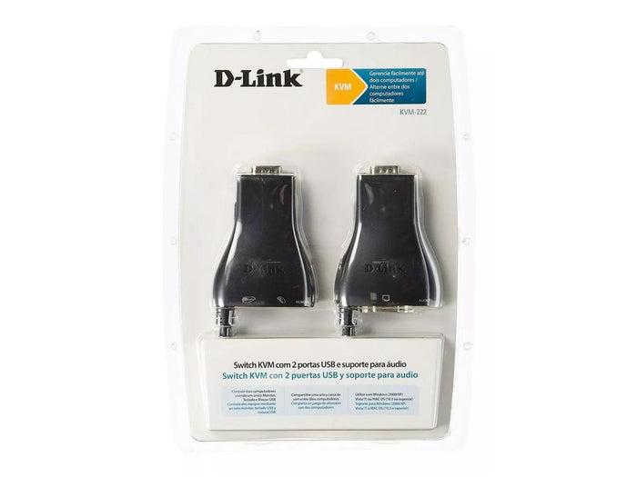 Cable D-LINK KVM-222 2 Porta USB VGA Audio 3.5