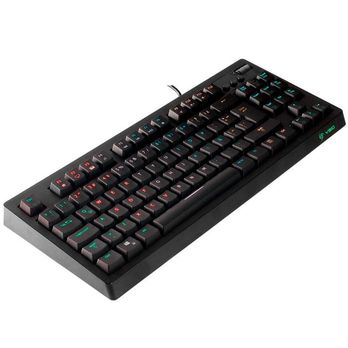 Teclado Gamer Mecanico VSG Quasar Switch Azul RGB Negro VG-K387-BLK-BLU