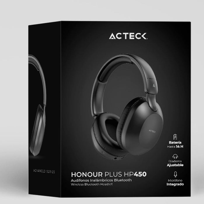 Audifonos Diadema ACTECK HONOUR PLUS HP450 Inalambricos Microfono integrado Negro AC-935364