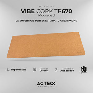 Mouse Pad ACTECK VIBE CORK TP670 90x40 Antideslizante Corcho AC-937207