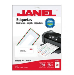 JANEL Etiqueta Laser J-5260 25X67MM C/750 Pzas #1085260101