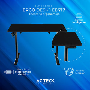 Escritorio Electrico ACTECK ERGO DESK 1 ED717 Altura ajustable Negro 60kg AC-937290