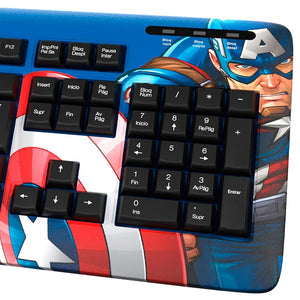 Teclado XTECH EDICION CAPITAN AMERICA USB Español Azul XTK-M401CA