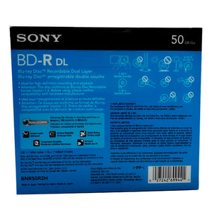 Disco SONY Blu-Ray 50GB Virgen 1 Pieza BNR50R2H