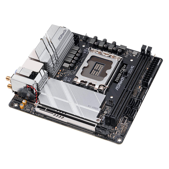 Tarjeta Madre ASROCK Z690M-ITX/AX LGA 1700 2x DDR4 2x M.2 PCIe 5.0 USB-C WIFI 6E BT 5.3 Mini ITX