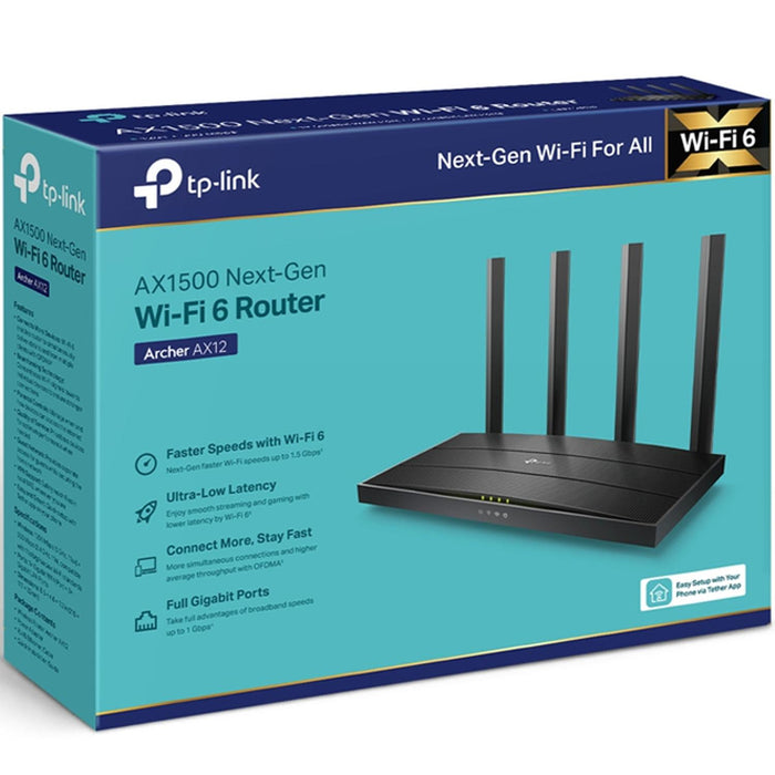 Router Inalambrico TP-LINK ARCHER AX12 AX1500 Dual Band WiFi 6 802.11