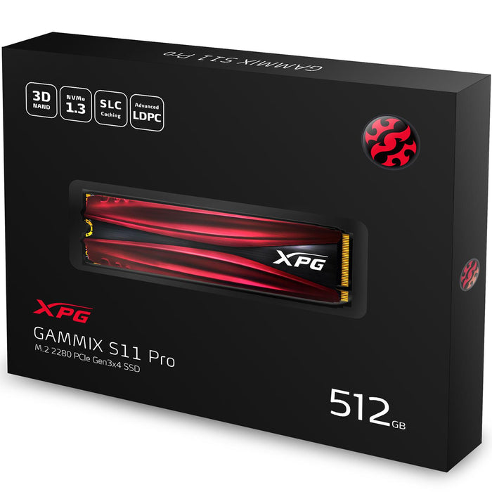 Unidad de Estado Solido SSD M.2 512GB XPG GAMMIX S11 Pro NVMe PCIe Gen3 3500MBs AGAMMIXS11P-512GT-C