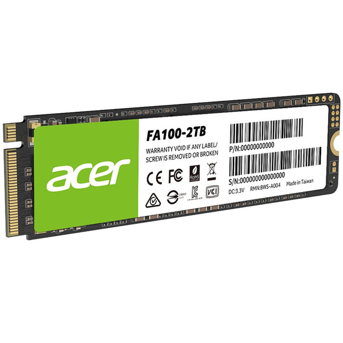 Unidad de Estado Solido SSD M.2 2TB ACER FA100 NVMe PCIe 3.0 3000/2700 MB/s BL.9BWWA.121