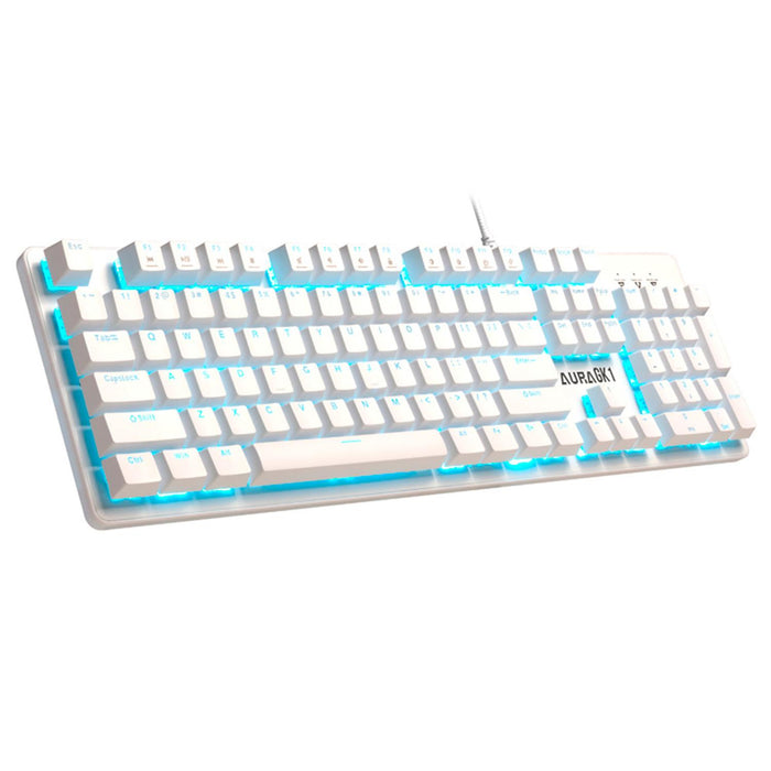 Teclado Gamer Mecanico GAMDIAS AURA GK1 Switch Red USB Iluminacion LED Blanco