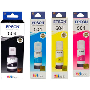 Kit 4 Botellas Tinta EPSON T504 Color L4150 L4160 L6161 L6171