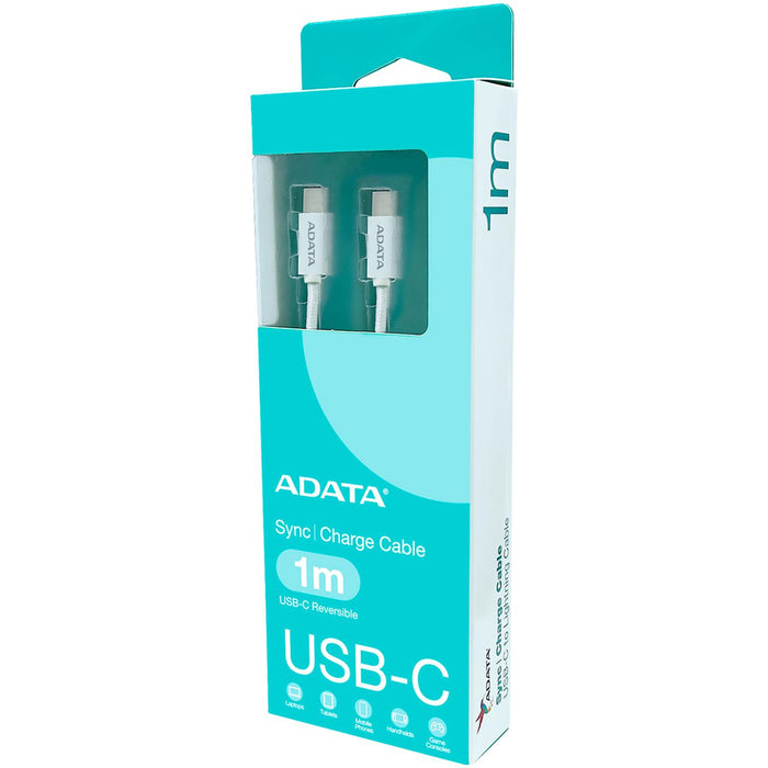 Cable ADATA USB Tipo C a USB Tipo C 1 metro Blanco CACC-100PN-WH