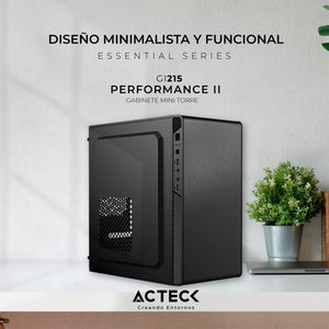 Gabinete ACTECK PERFORMANCE II GI215 Micro ATX Mini Torre Fuente 500W Metal Negro AC-935777