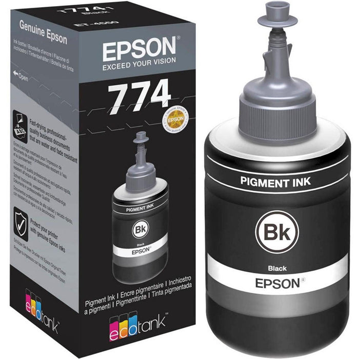 Botella Tinta EPSON T774 M100 M105 M200 M205 Negro T774120-AL