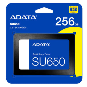Unidad de Estado Solido SSD 2.5 256GB ADATA SU650 SATA III 520/450 MB/s ASU650SS-256GT-R
