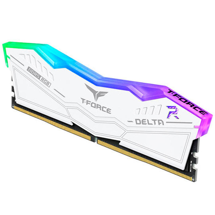 Memoria RAM DDR5 16GB 5200MT/s TEAMGROUP T-FORCE DELTA RGB 1x16GB Blanco FF4D516G5200HC40C01