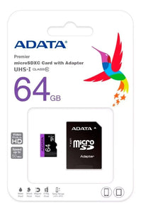 Paquete 10 Micro SD 64GB ADATA Clase 10 Video Full HD AUSDX64GUICL10-RA1
