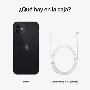 Celular APPLE iPhone 12 128GB OLED Retina 6.1" iOS 14 Negro Reacondicionado