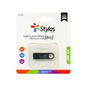 Memoria USB STYLOS 2.0 8GB Metalica Plata STMUSB1B