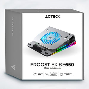 Base Enfriadora ACTECK FROOST EX BE650 RGB Laptop Plateado AC-936156