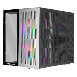 Gabinete Gamer DXT GAMING Titan T7 Micro Torre Micro ATX 3 FAN USB-C Cristal Templado ARGB Metalico