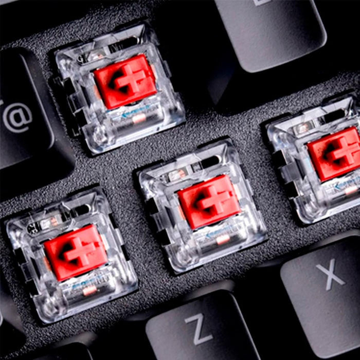 Teclado Gamer Mecanico VSG Quasar Switch Rojo RGB Negro VG-K387-BLK-RED