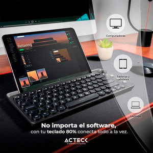 Teclado ACTECK INSPIRE UNY COMP TI685 Inalambrico USB 2.4 Ghz Negro AC-934183