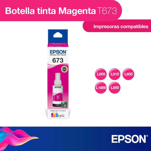 Botella Tinta EPSON T673 L800 L805 L810 L850 L1800 Magenta T673320-AL