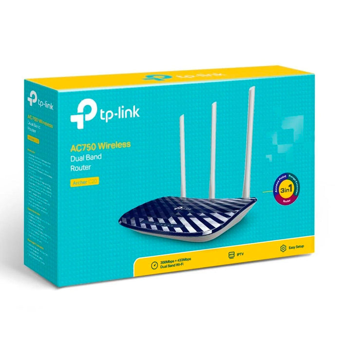 Router inalambrico Tp-link Archer C20 AC750 Dual band 733 Mbps