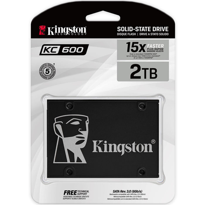 Unidad de Estado Solido SSD 2.5 2TB KINGSTON KC600 SATA III 550/520 MB/s SKC600/2048G