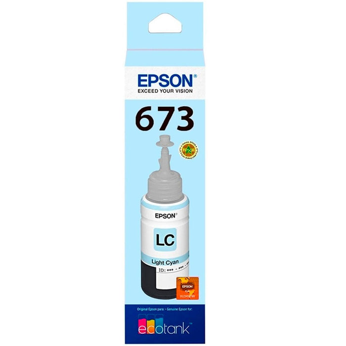 Botella Tinta EPSON T673 L800 L805 L810 L850 L1800 Cyan Light 70ml T673520-AL