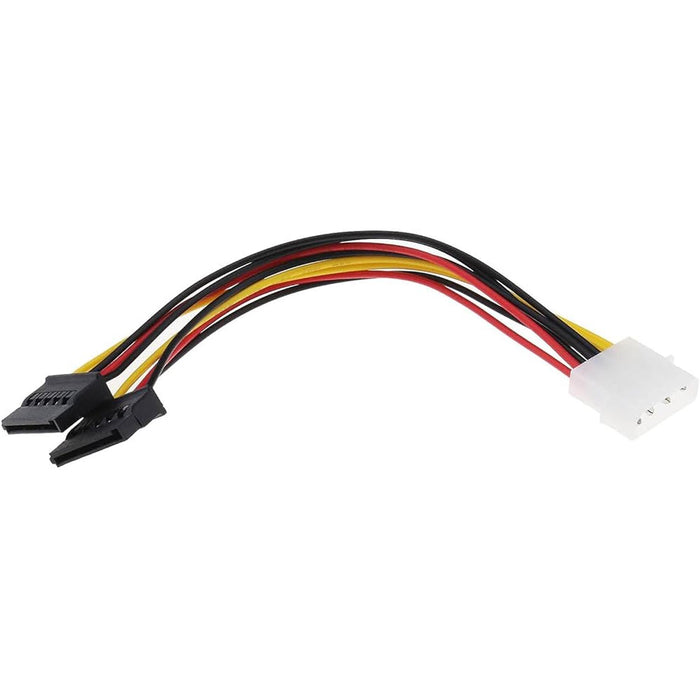 Cable de Poder BROBOTIX 2x SATA 4 pines Macho - Molex Hembra 15cm 102259