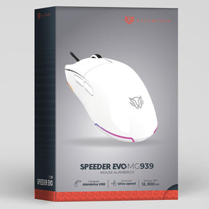 Mouse Gamer BALAM RUSH SPEEDER EVO MG939 12800dpi 6 botones Alambrico Blanco BR-936897