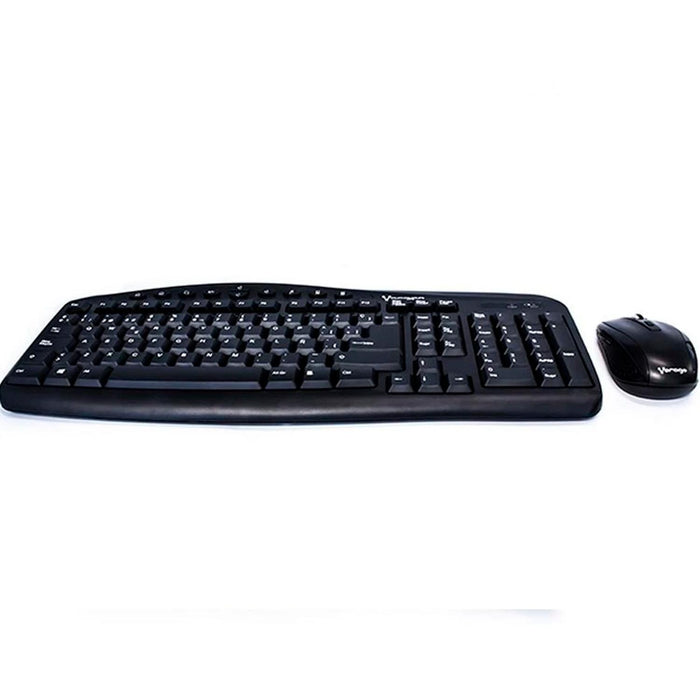 VORAGO Kit Teclado y Mouse Multimedia KM-303 Inalambrico Negro AC-395896-2