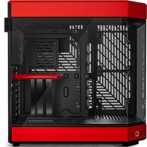 Gabinete Gamer HYTE Y60 E-ATX Media Torre 3 FAN Cristal Templado USB-C Rojo CS-HYTE-Y60-BR
