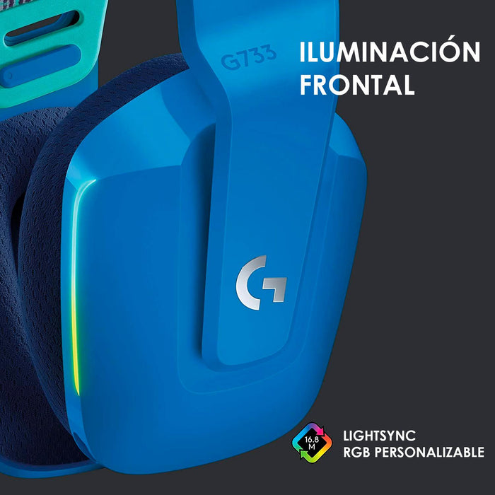 Audifonos Gamer LOGITECH G733 Lightspeed RGB Lightsync Azul 981-000942