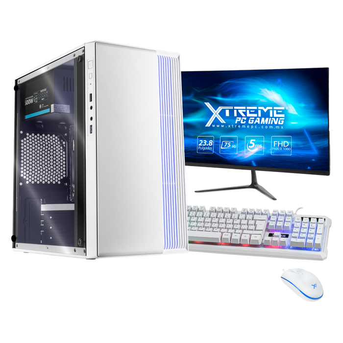 Xtreme PC Gaming AMD Radeon Vega Renoir Ryzen 5 4600G 16GB SSD 500GB Monitor 23.8 WIFI White