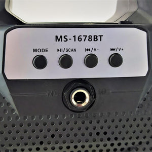 Bocina Portatil MS-1678BT 3" Bluetooth USB Negro OPEN BOX