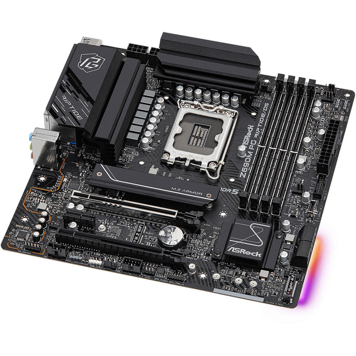 Tarjeta Madre ASROCK Z690M PG RIPTIDE/D5 LGA 1700 4x DDR5 2x M.2 PCIe 5.0 USB-C Micro ATX