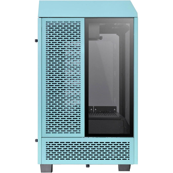 Gabinete Gamer THERMALTAKE The Tower 100 Mini ITX Mini Torre 2 Fan Cristal Templado USB-C Turquesa