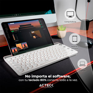 Teclado ACTECK Inspire UNY COMP TI685 Inalambrico USB 2.4Ghz Blanco AC-934190