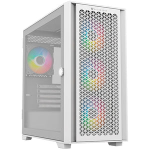 Gabinete Gamer BALAM RUSH CARBONO TWIN MATE 8000 M-ATX Mini Torre 4 Fan ARGB Cristal Templado Frente Intercambiable USB-C Blanco BR-938785
