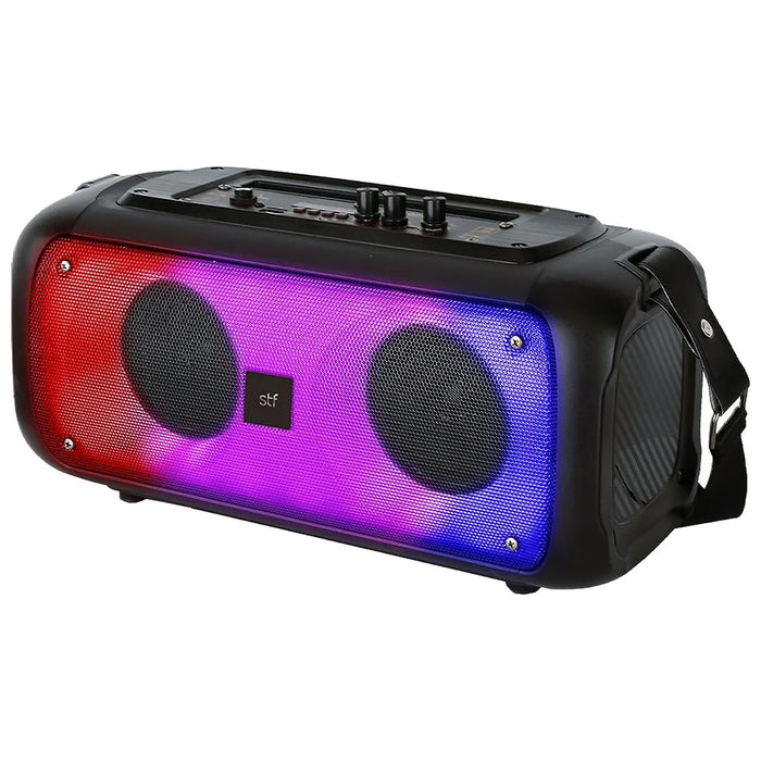 Bocina Portatil STF Block Fest 4" 50W Bluetooth Microfono RGB Negro ST-S78037