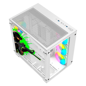 Gabinete Gamer XTREME PC GAMING Counter Strike Edition Media Torre ATX 4 Fan Cristal Templado RGB Blanco