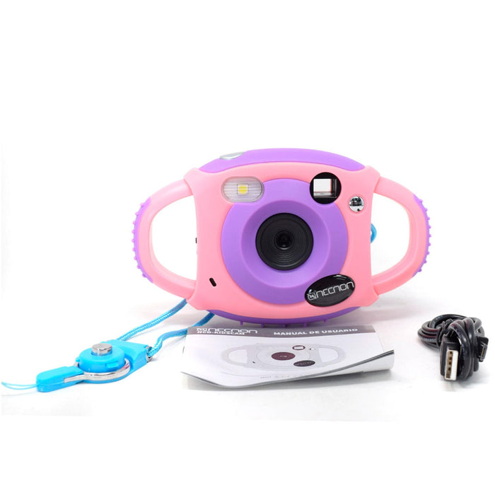 Camara Digital KIDS NECNON 8MP Flash integrado Slot Micro SD Contra Golpes Rosa NCD-KIDSCAM-PK