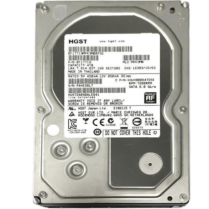 Disco Duro Interno 4TB HGST Ultrastar 3.5 7200 RPM SATA (Reacondicionado)