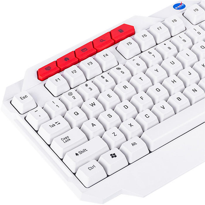 Kit Teclado y Mouse Gamer TECHZONE Alambrico 3600dpi 4 Botones RGB Blanco NS_GC02