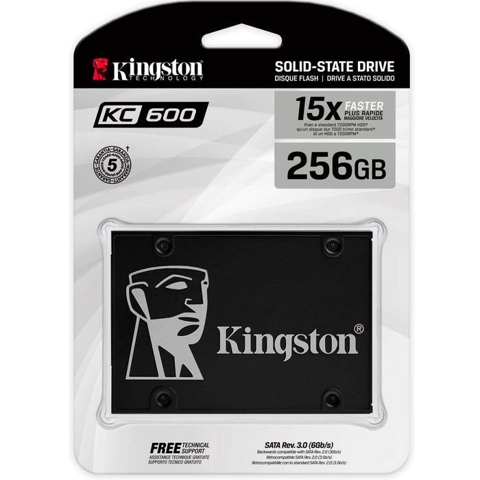 Unidad de Estado Solido SSD 256GB KINGSTON KC600 Sata 2.5 Laptop PC SKC600/256G