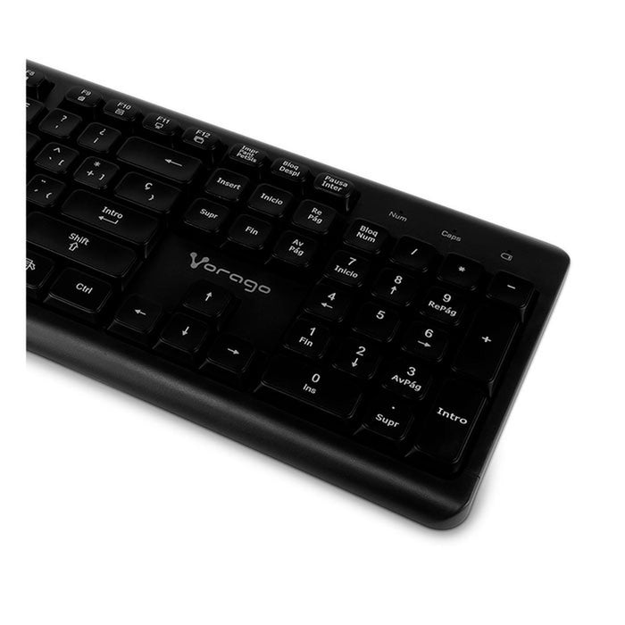 Teclado Inalambrico VORAGO Multimedia Negro KM-200-V2